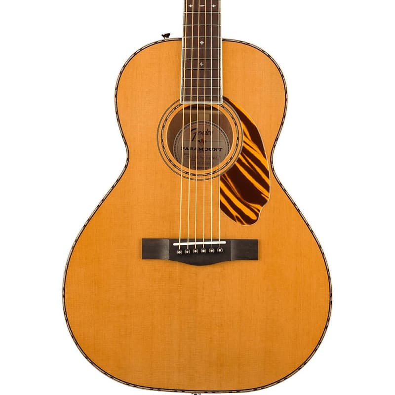 Fender PS-220E Parlor Acoustic Guitar With Case, Ovangkol, Natural image 1