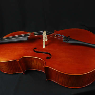 The Luthier Shop Adjusted 4/4 Size Beautiful Cello w/ Fiberglass Blue Case image 6