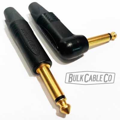 Mogami 2524 - 1 FT Guitar Cable - Neutrik Gold Connectors -  Right Angle RA Plug To Straight ST End image 10