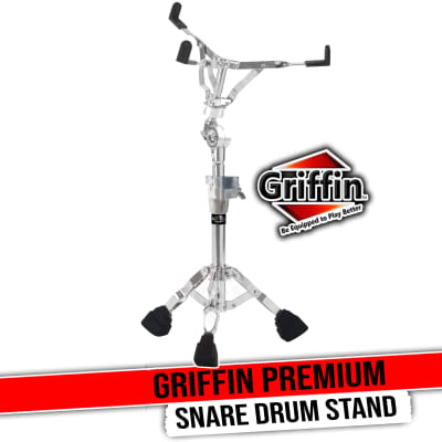 Adjustable Height Snare Drum Stand with Double Braced Percussion Hardware Kit for Snares, Tom Drums, and Practice Pad - Heavy-Duty Weight Mount and