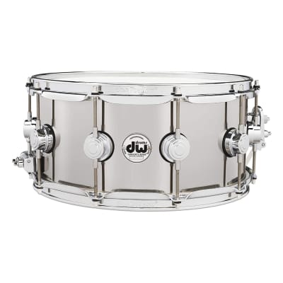 DW Collector's Series Stainless Steel Snare Drum with Chrome Hardware 14x6.5" image 1