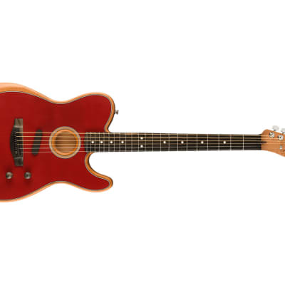 Fender American Acoustasonic Telecaster Solid Body Acoustic Guitar Ebony/Crimson Red - 0972018238 image 9