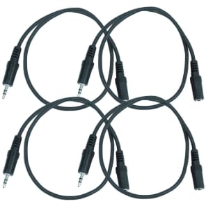 Seismic Audio SA-iMF1.5-4PACK 1/8" TRS Male to Female Extender Patch Cables - 1.5' (4-Pack)