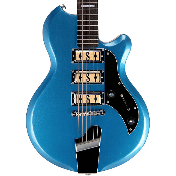 Supro 2030BM Hampton Triple Pickup Island Series Electric Guitar Ocean Blue Metallic image 1