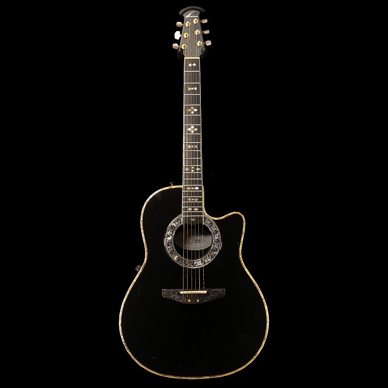 Collings SJ Custom Jet Black Top Tigerstripe Pickguard Old