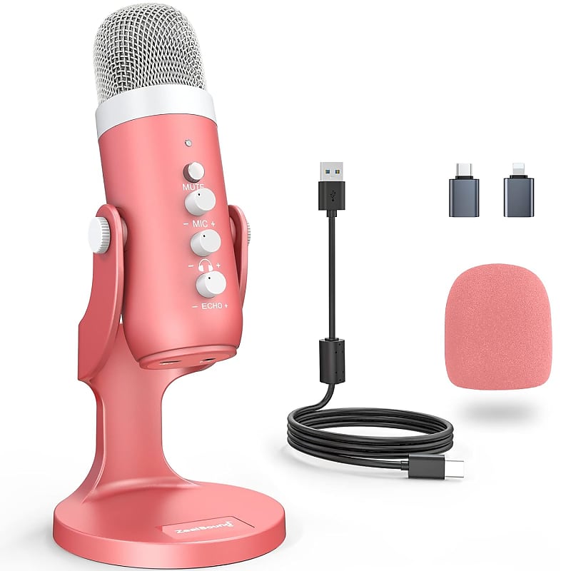 Podcast Microphone for Phone/Pad/PS4,Condenser Recording USB Microphone for  Computer,Metal PC Microphone for Gaming,ASMR,,Streaming Mic Kit