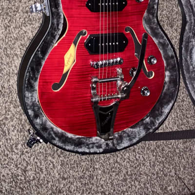 Epiphone factory 2nd Wildkat Wine Red electric guitar ohsc image 12