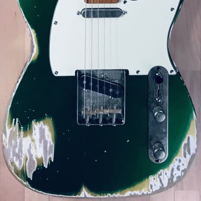 S71 Custom Shop CANDY GREEN OVER GOLD TOP SUPER HEAVY-RELIC « T », Handwound Pickups. image 12
