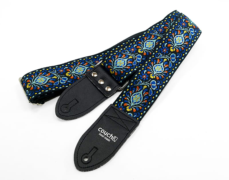 Electric Blue Hendrix-Style Hippie Weave Guitar Strap