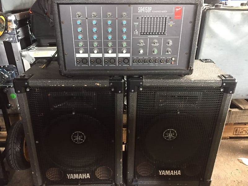 Fender SR4150p Powered Mixer with Yamaha S112ph passive Reverb