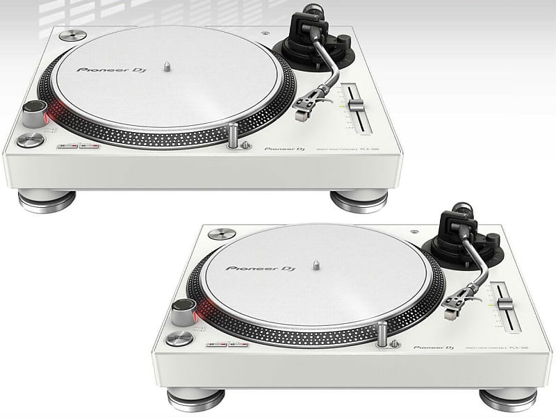 2x Pioneer PLX-500-W High-Torque Direct Drive Vinyl DJ turntable PLX-500 (WHITE) image 1