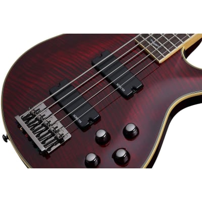 Schecter Omen Extreme-5, 5-String Bass Left Handed Black Cherry image 3