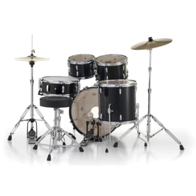 Pearl Roadshow 5pc Drum Set w/Hardware & Cymbals Jet Black image 8