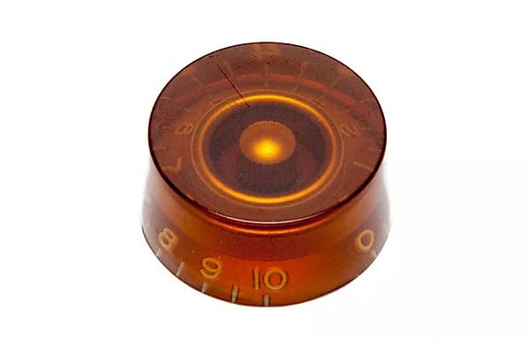 HOSCO KA-110 potentiometer handle for Les Paul, cylinder, amber (metric size) image 1
