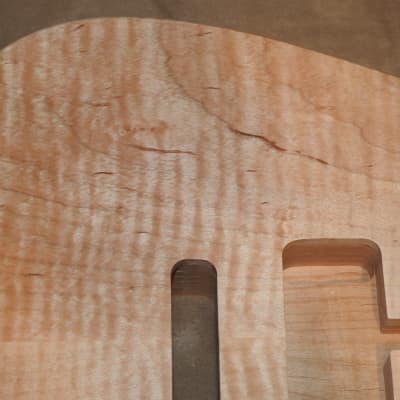 Unfinished Stratocaster Body Book Matched Figured Flame Maple Top 2 Piece Alder Back Chambered, Standard Tele Pickup Routes 3lbs 8.3oz! image 17