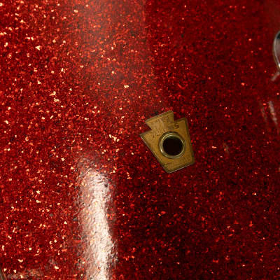 1950s WFL Red Glass Glitter 14x20 9x13 and 16x16 Drum Set image 10
