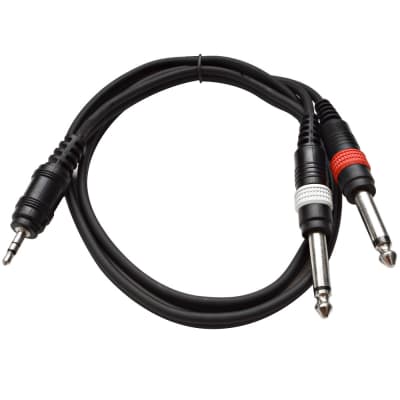 Seismic Audio - 1/8" Stereo 3.5 mm to Dual 1/4" TS Splitter Patch Cable image 1