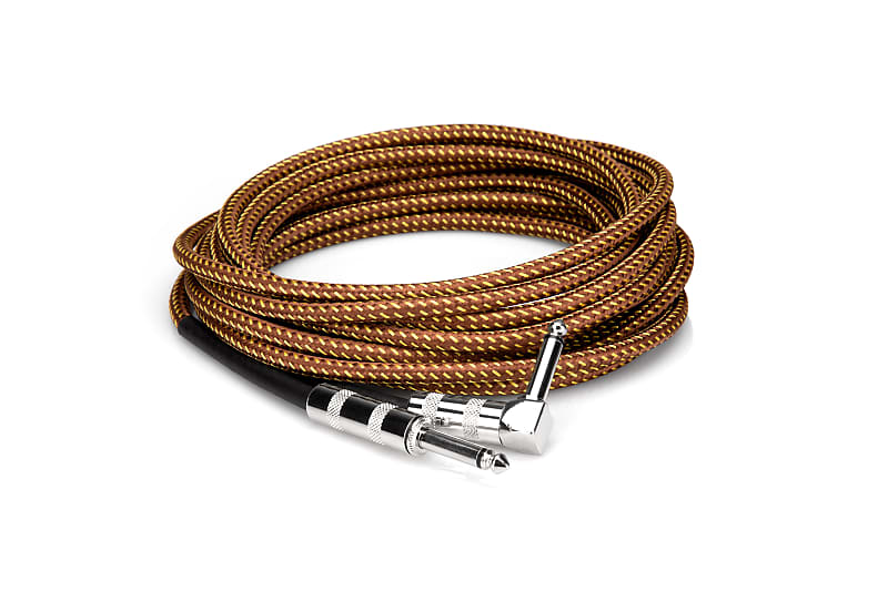Hosa Guitar Cable Tweed Right Angle GTR-518R; 18 FT image 1