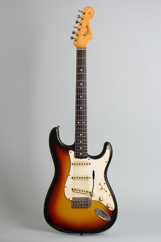 Fender Stratocaster Solid Body Electric Guitar (1965), ser. #L77176, vintage road case. image 1