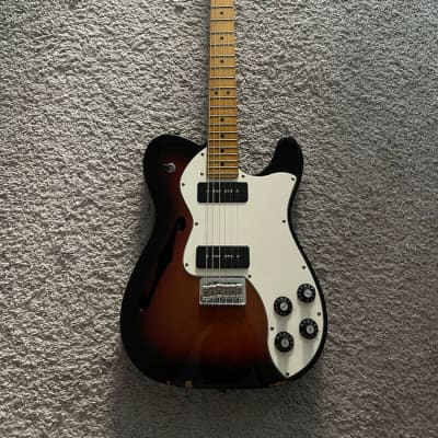 Fender Modern Player Telecaster Thinline Deluxe 2015 P90 Sunburst Rare Guitar image 1