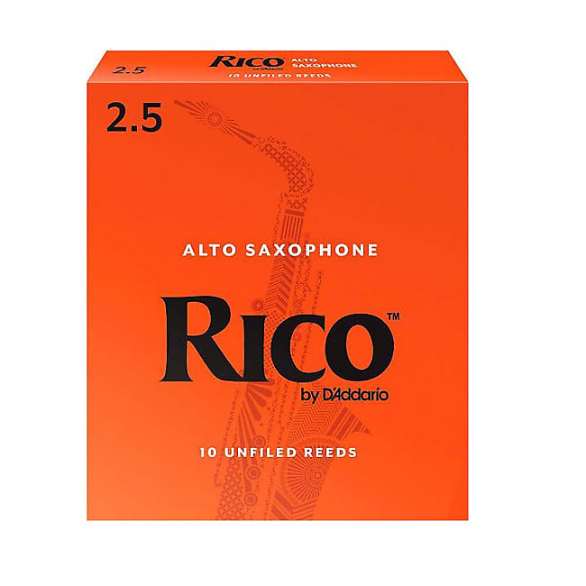 Rico Alto Saxophone Reeds, Box of 10 Strength 2.5 image 1
