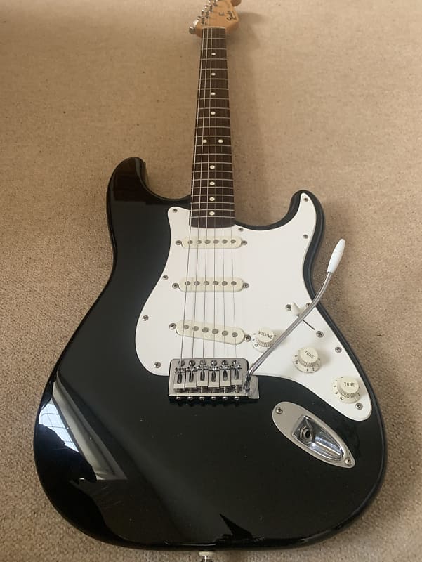 Fender Stratocaster Black Electric Guitar Made In Mexico | Reverb