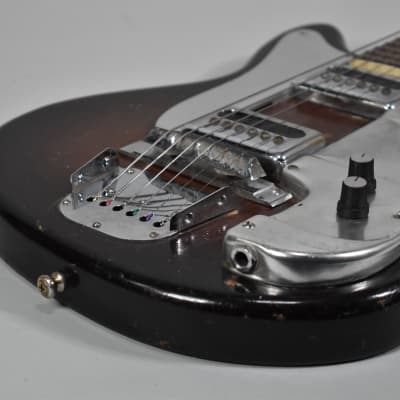 1960s Teisco Del Rey MIJ Two Pickup Solidbody Sunburst Electric Guitar w/HSC image 6