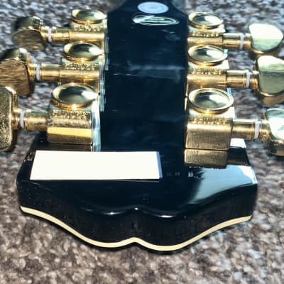 Epiphone Les Paul Custom  black and gold electric guitar ebony Epiphone gigbag image 8