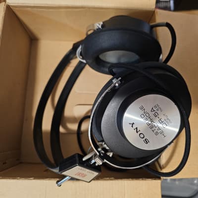 Immaculate Condition! Sony DR-5A Vintage Headphones c. 1968 with original box- Steel image 3