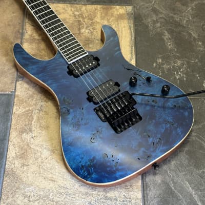 Vola Ares FR BM Tribal Blue Burl Satin Guitar & Case for sale