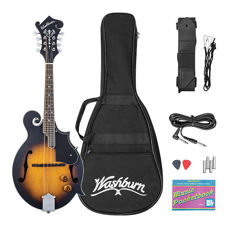 Washburn M3E-PACK Americana Series F-Style Mandolin Pack (Sunburst) *USA Small Business* image 1