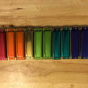12 Piece Hohner Custom MS Series 2005 Rainbow Harmonicas image 1