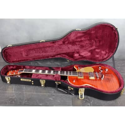 Gretsch G6228FM Players Edition Jet BT with V-Stoptail and Flame Maple, Ebony Fingerboard, Bourbon Stain Electric Guitar image 5