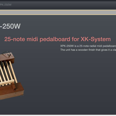 25-Note Pedal Clavier For XK-5/XK-5 Pro System/A-3 Organs (Model XPK-250W) new - red walnut