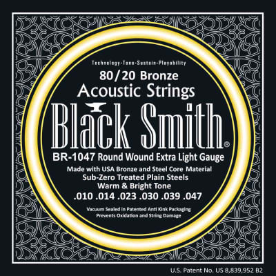 Black Smith BR1047 - Jeu Cordes acoustiques bronze 10-47 for sale