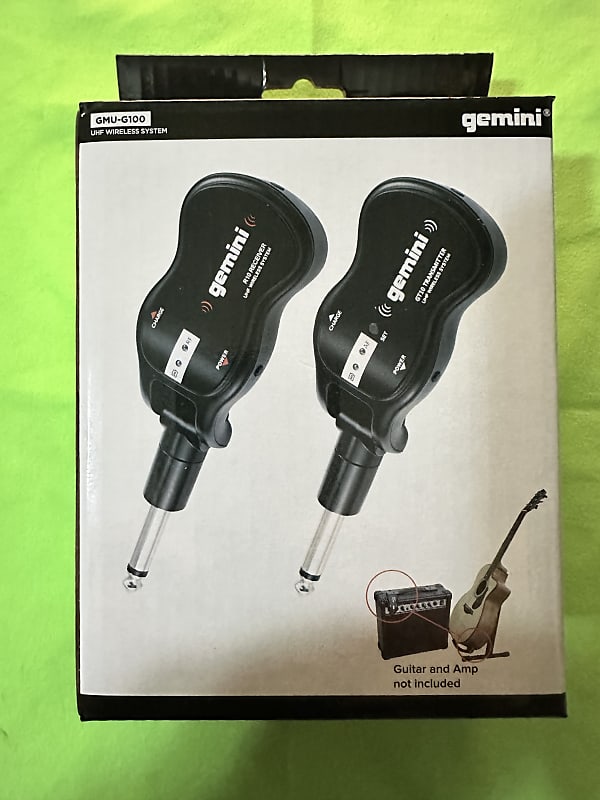Gemini GMU-G100 UHF Wireless Guitar System w/ USB charging image 1