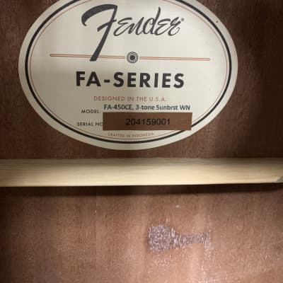 Fender FA-450CE 4-String Acoustic Electric Bass Guitar 3-Tone Sunburst image 3