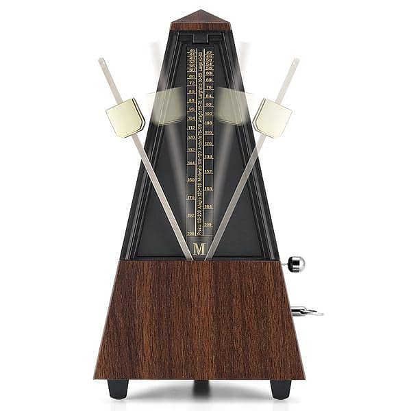 Mechanical Metronome Wood Grained Loud Sound/High Precision/No batteries  Needed/for Piano/Guitar/Violin/Drum and Other Instruments (Tower design)