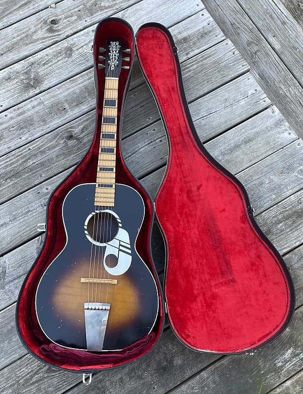 Old Kraftsman L-2386 Sunburst Parlor Guitar w/ Case image 1