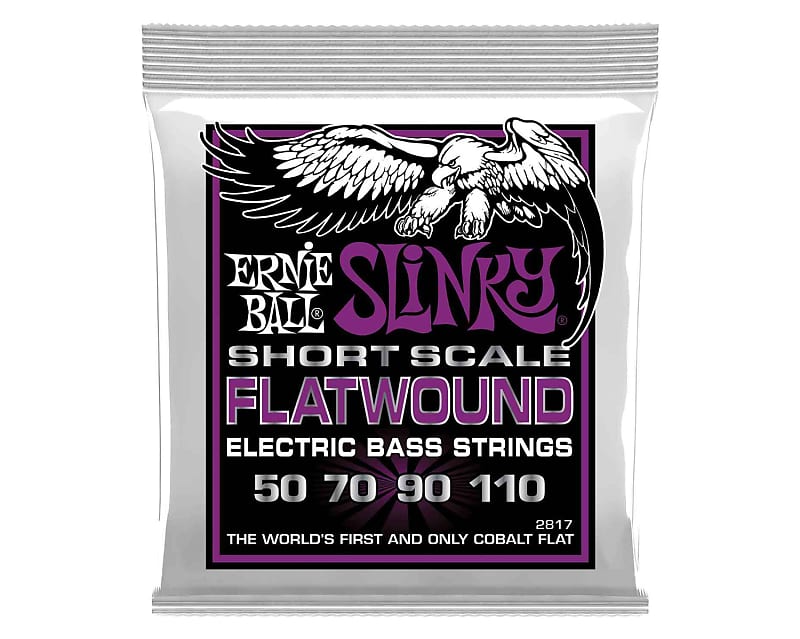 Ernie Ball 2817 Slinky Flatwound Short Scale Electric Bass Strings Reverb