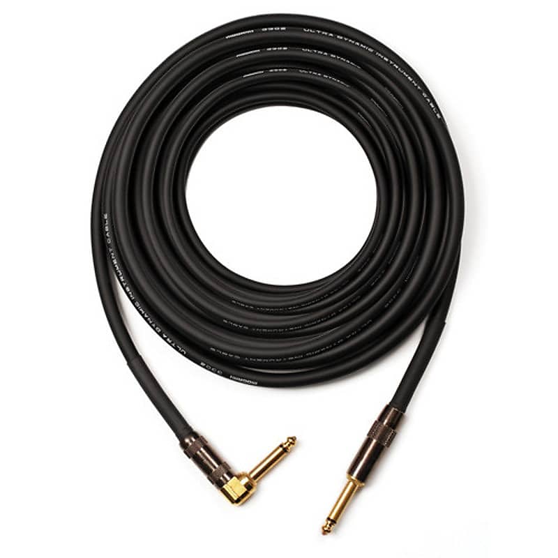 Mogami Platinum Instrument Cable with Right Angle to Straight End Connectors - 20 ft image 1