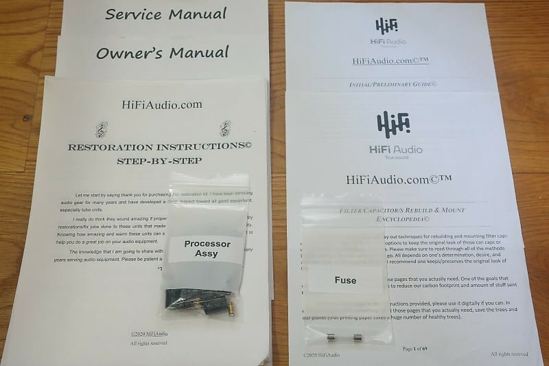 Pioneer RG-9 restoration kit filter capacitor repair rebuild fix  			