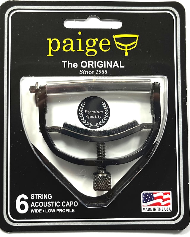 Paige Capo 6 string Black P6EW Wide Low Profile image 1