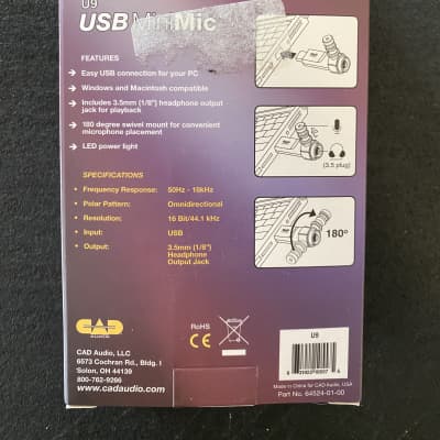 CAD U USB USB Cardiod Condenser MiniMic - NEW OLD STOCK image 3
