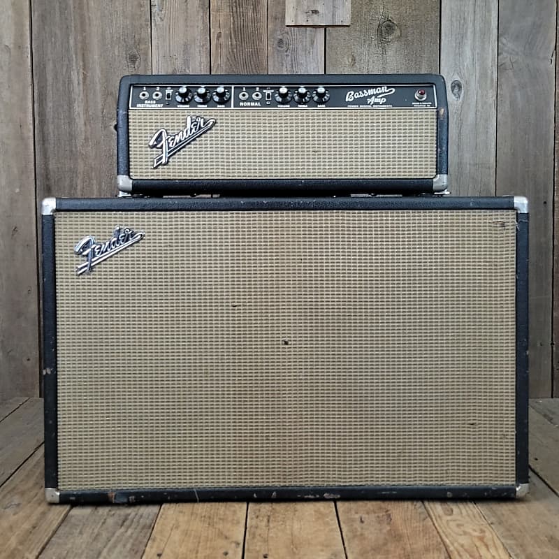 Fender Bass man 50 空キャビネット Fender Bassman 50 Watt Head 2x12 Cabinet 1967 - Black | Reverb