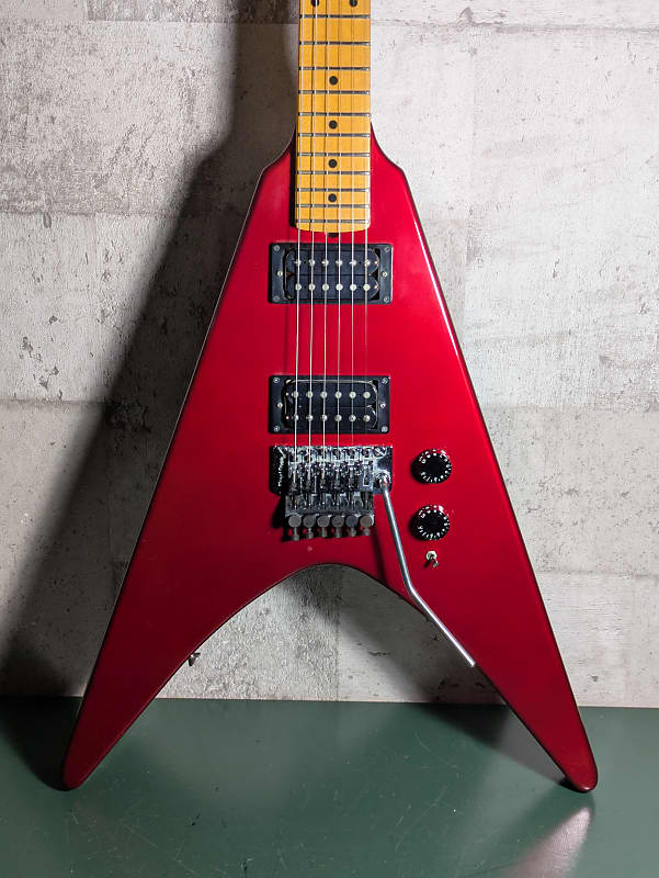 Kramer JK 6000 Flying V 80's Red ESP Floyd Rose | Reverb