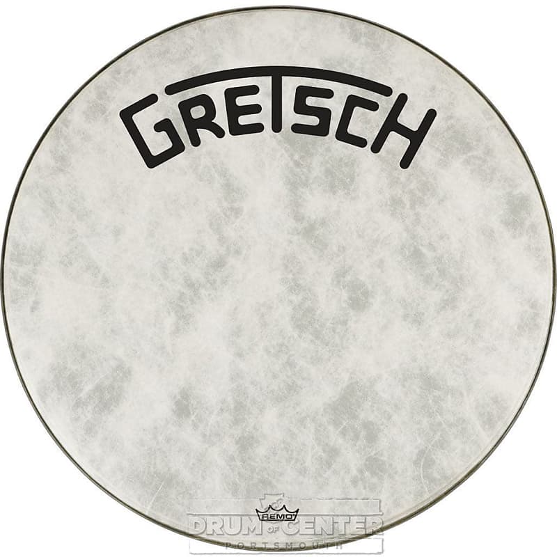 Gretsch Bass Drum Head Fiberskyn 26 w/Broadkaster Logo Reverb