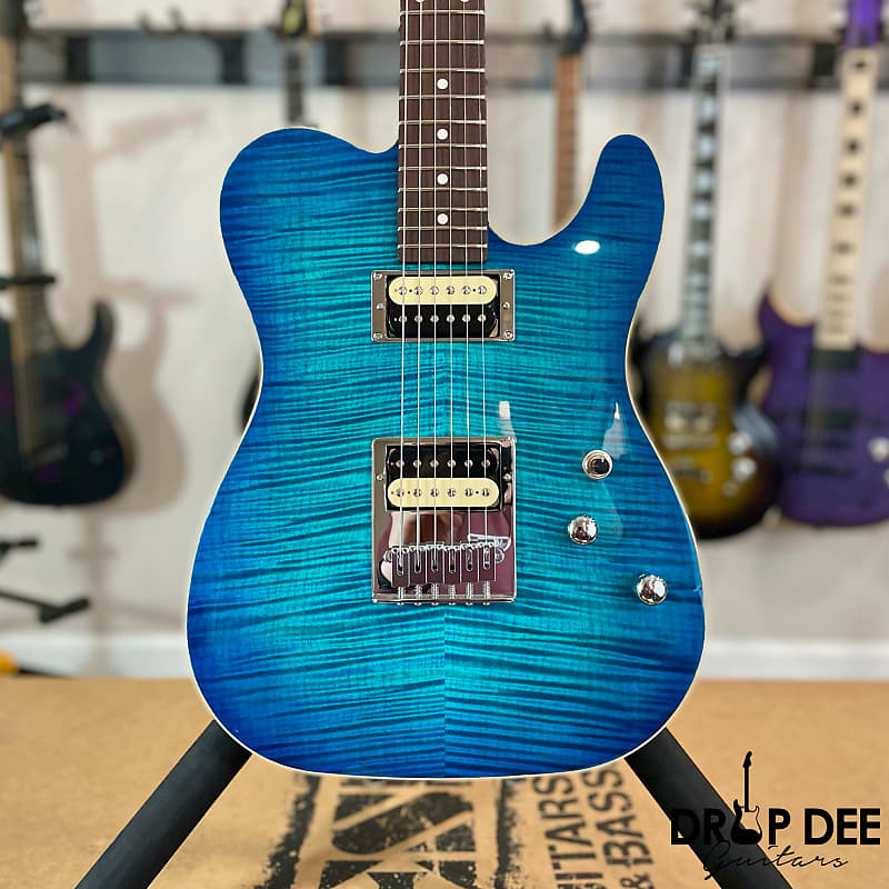 Schecter USA Custom Shop PT Custom Electric Guitar w/ Case-Trans Sky Blue image 1