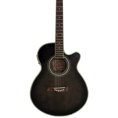 Oscar Schmidt OG10CEFTB Transparent Black Acoustic Electric Guitar for sale