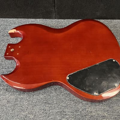 Unbranded SG style guitar body - worn cherry Project build #3 image 9